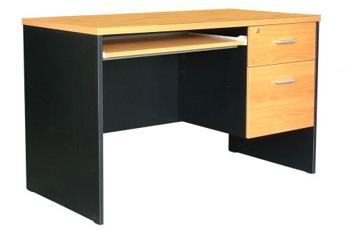 โต๊ะคอมพิวเตอร์ หนา 25 มิล เมลามีน 2 ลิ้นชัก มีที่วางคีย์บอร์ด